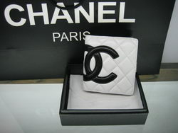 Fake Chanel mini Leather Black CC Logo Bi-Fold Wallet 26720 White Online